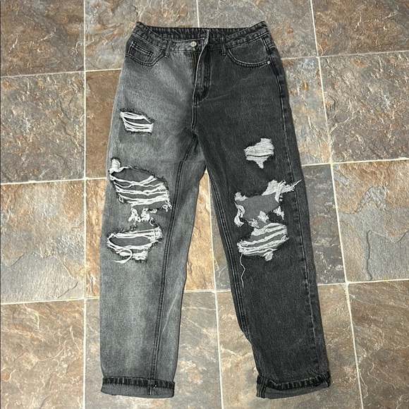 Denim - Distressed Black and Gray Men’s Jeans